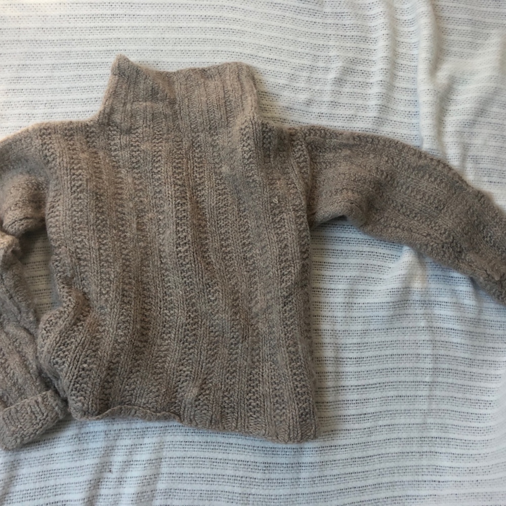 HAND KNIT wool ribbed sweater UNISEX = HYGGE!